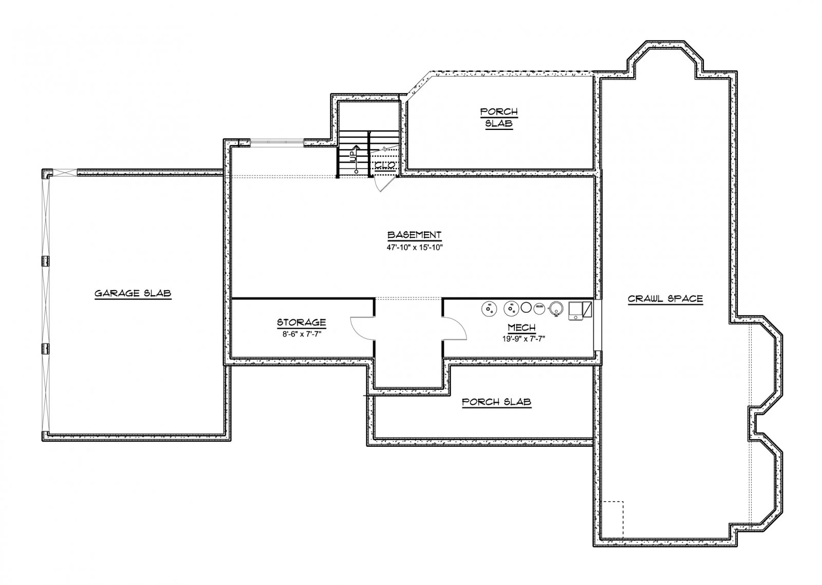 CHD-1846 Country House Plan – Basement Floor Plan