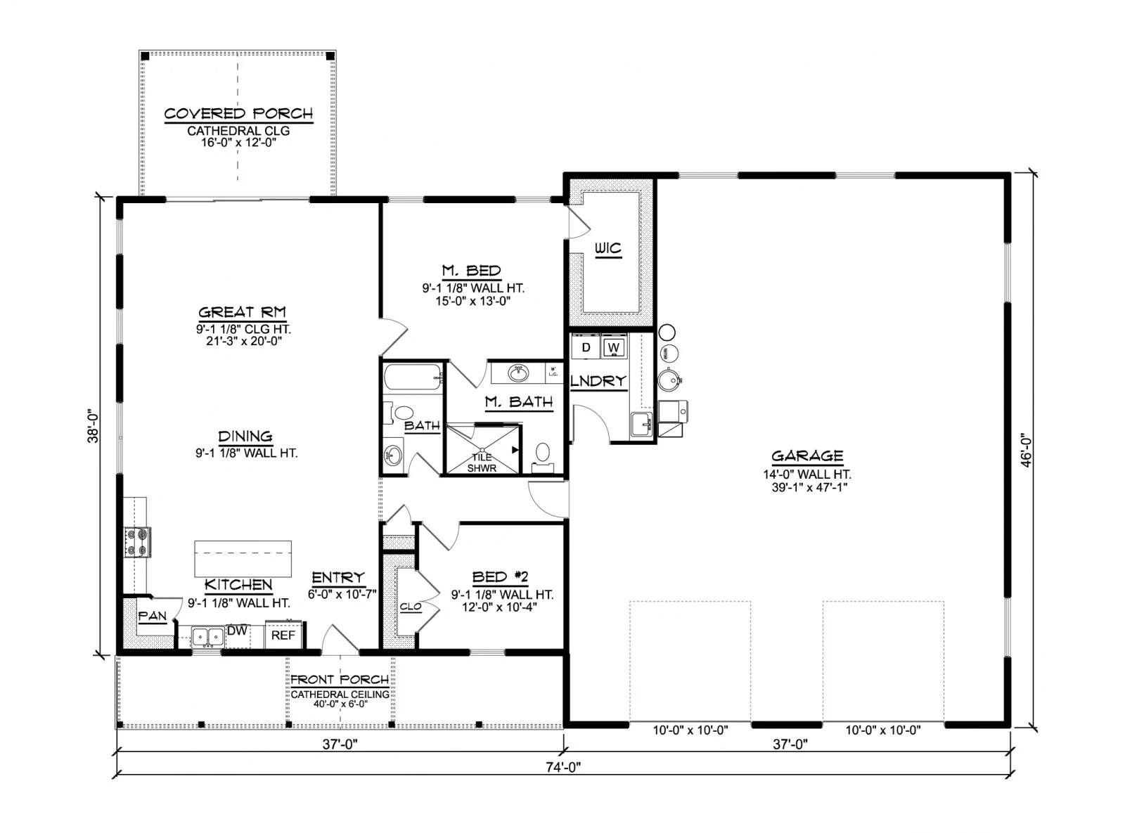 CHD-22218 Barndominium House Plan – Main Floor Plan