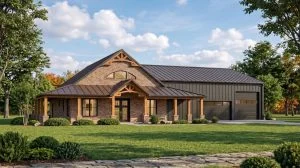 CHD-22187 Barndominium House Plan – Front Elevation