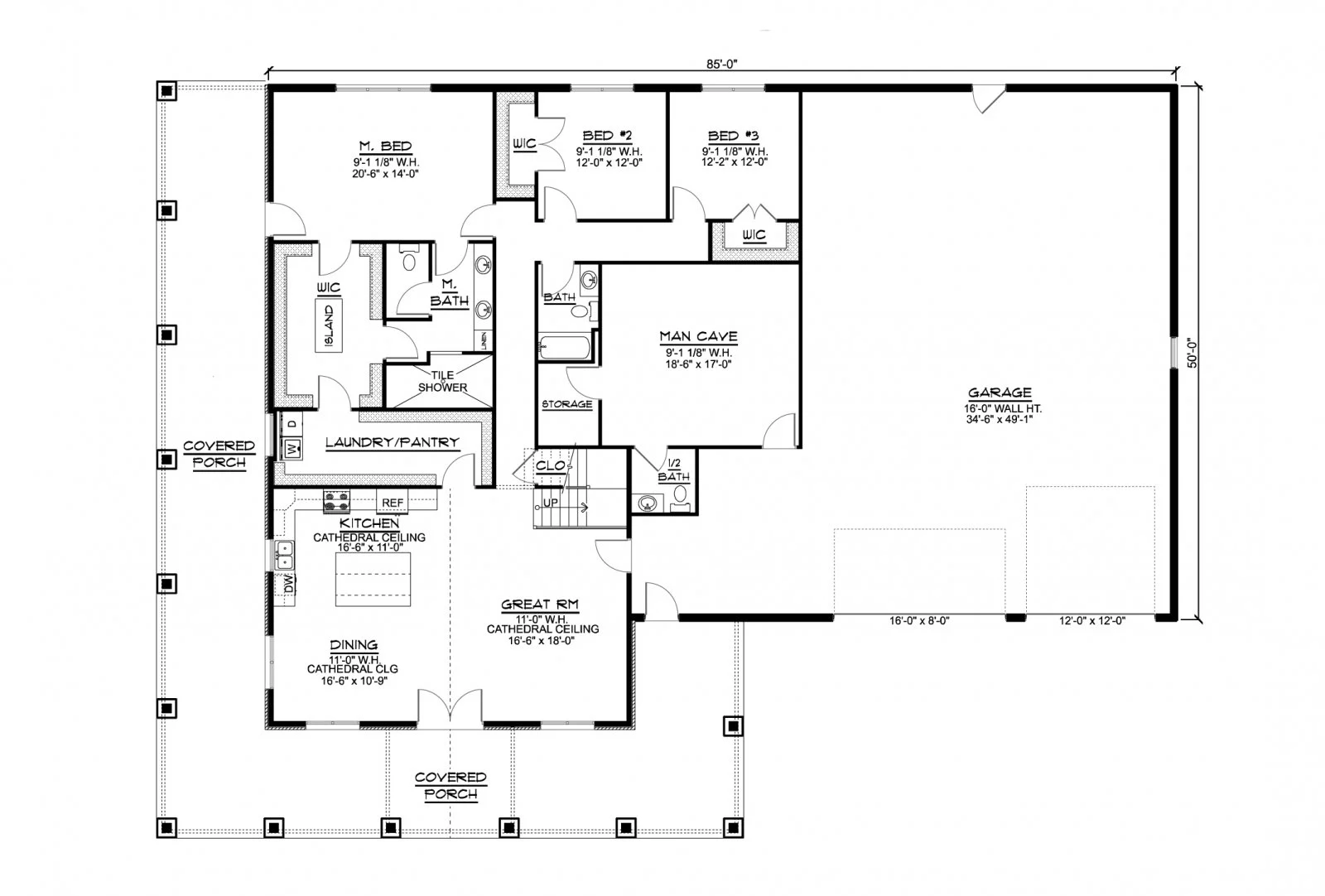 CHD-22187 Barndominium House Plan – First Floor Plan