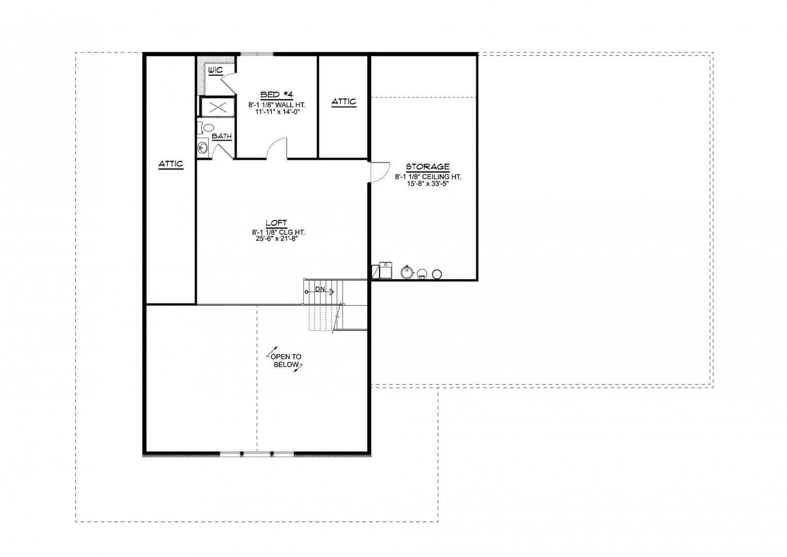 CHD-22187 Barndominium House Plan – Second Floor Plan