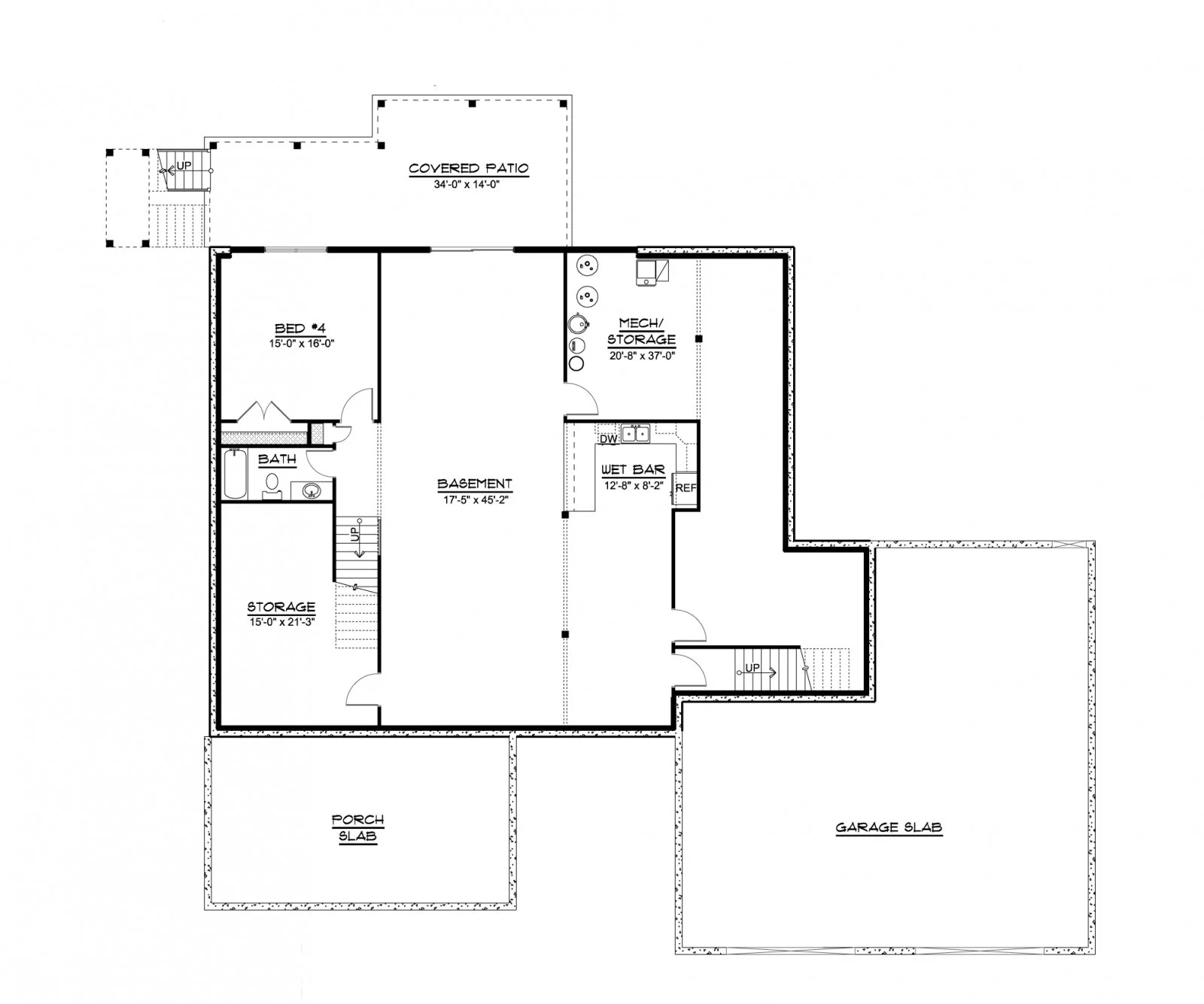 CHD-22119 Country House Plan – Basement Floor Plan