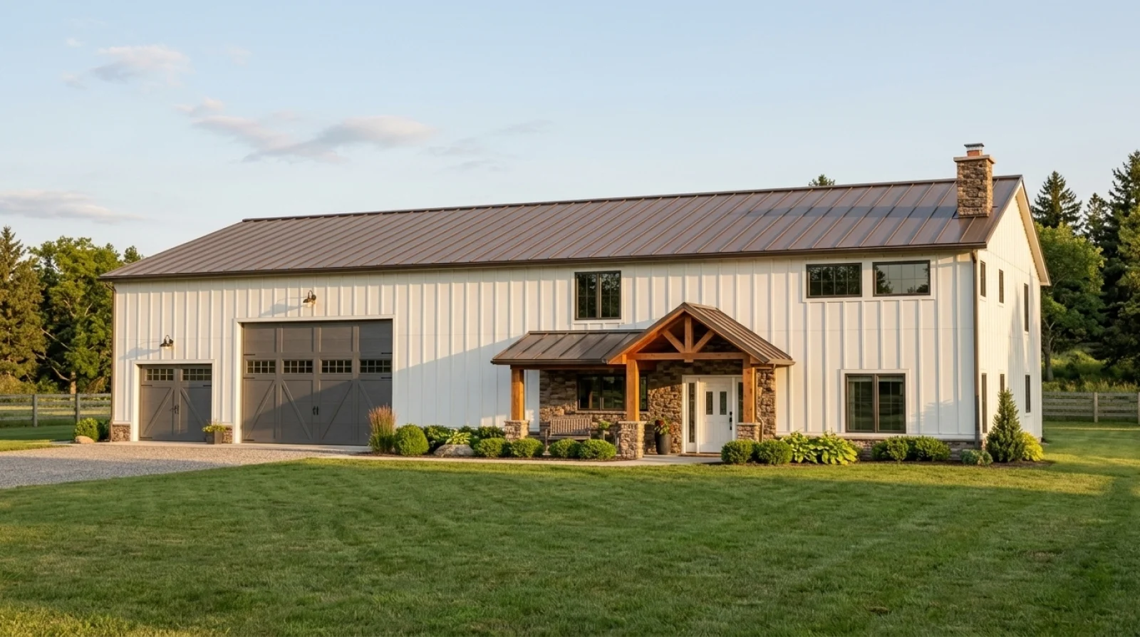 CHD-22100 Barndominium House Plan – Front Elevation