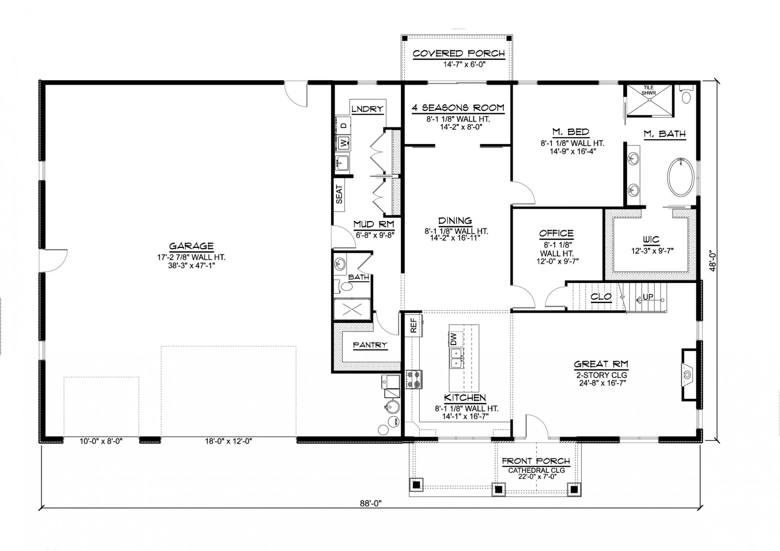 CHD-22100 Barndominium House Plan – First Floor Plan
