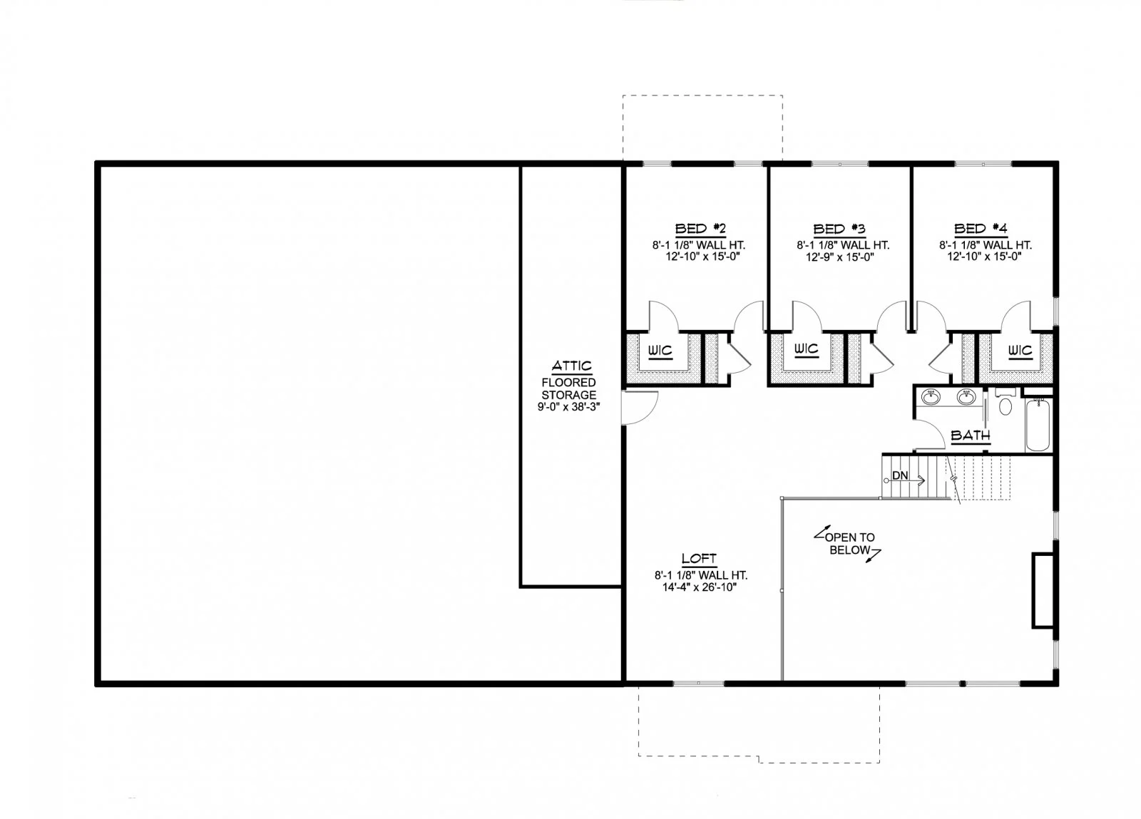 CHD-22100 Barndominium House Plan – Second Floor Plan