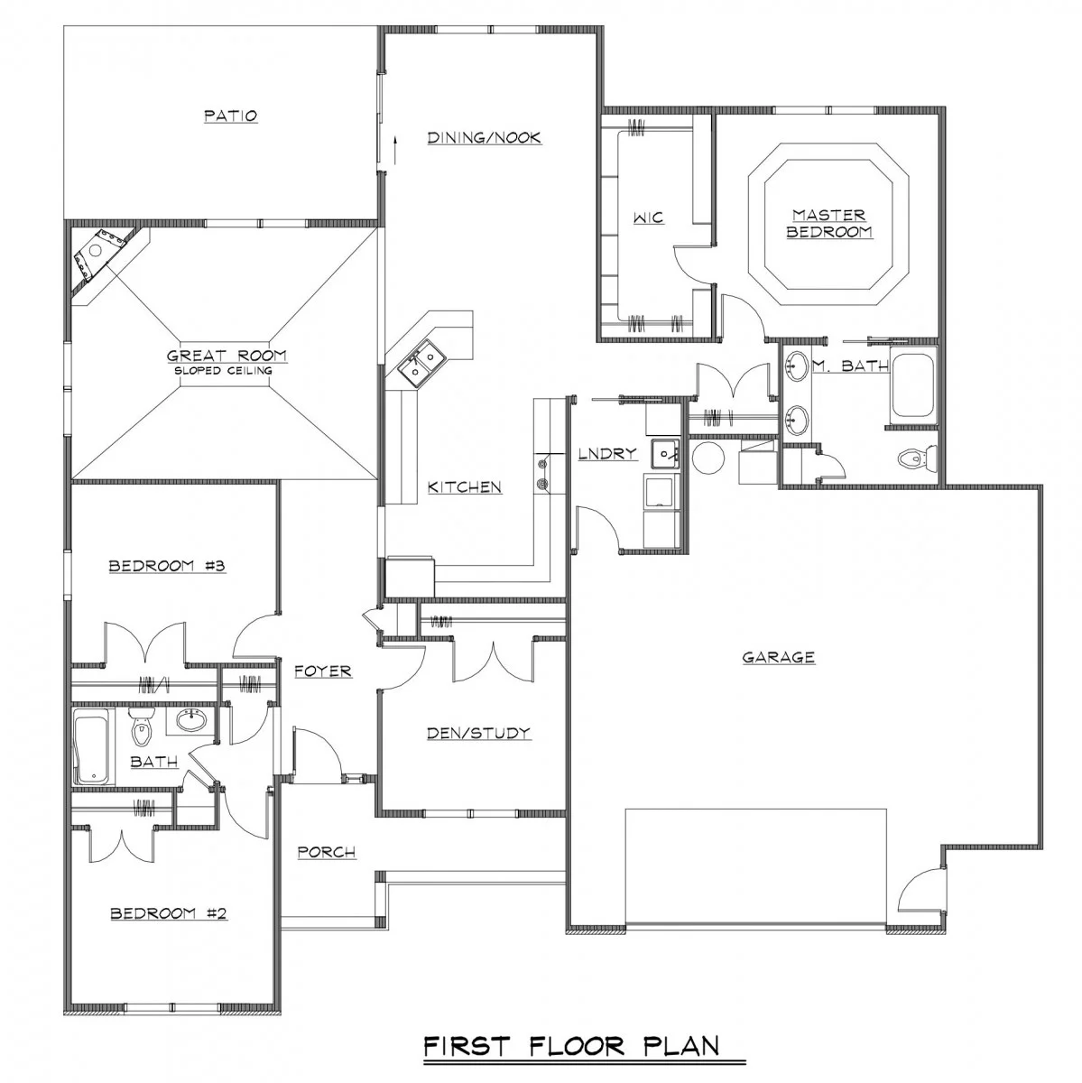 CHD-13125 Colonial House Plan – Main Floor Plan