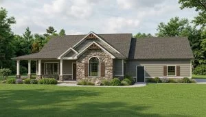 CHD-1315 Colonial House Plan – Front Elevation