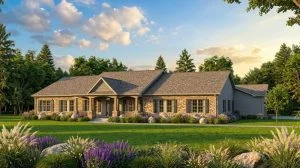 CHD-1321 Colonial House Plan – Front Elevation