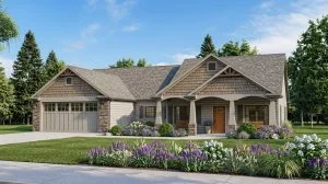 CHD-1350 Colonial House Plan – Front Elevation