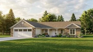 CHD-1351 Colonial House Plan – Front Elevation
