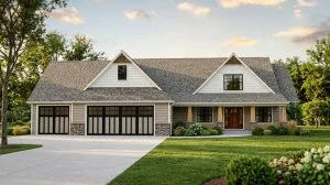 CHD-1356-1 Colonial House Plan – Front Elevation