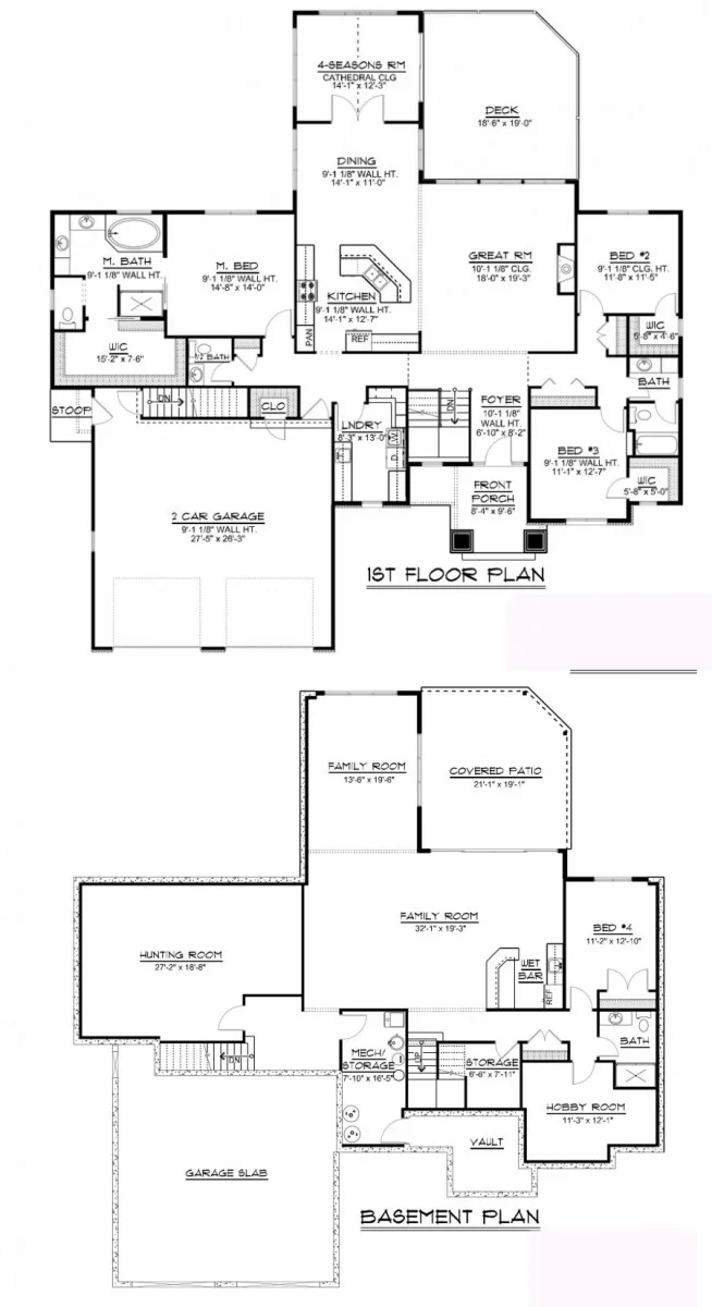 CHD-1362 Colonial House Plan – Main Floor Plan