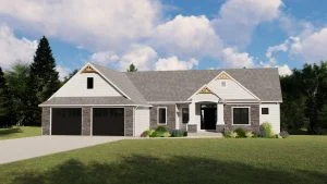 CHD-1362 Colonial House Plan – Front Elevation