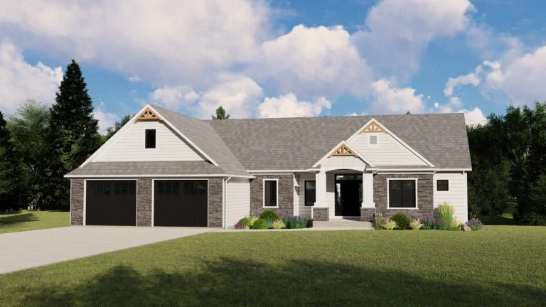 CHD-1362 Colonial House Plan – Front Elevation