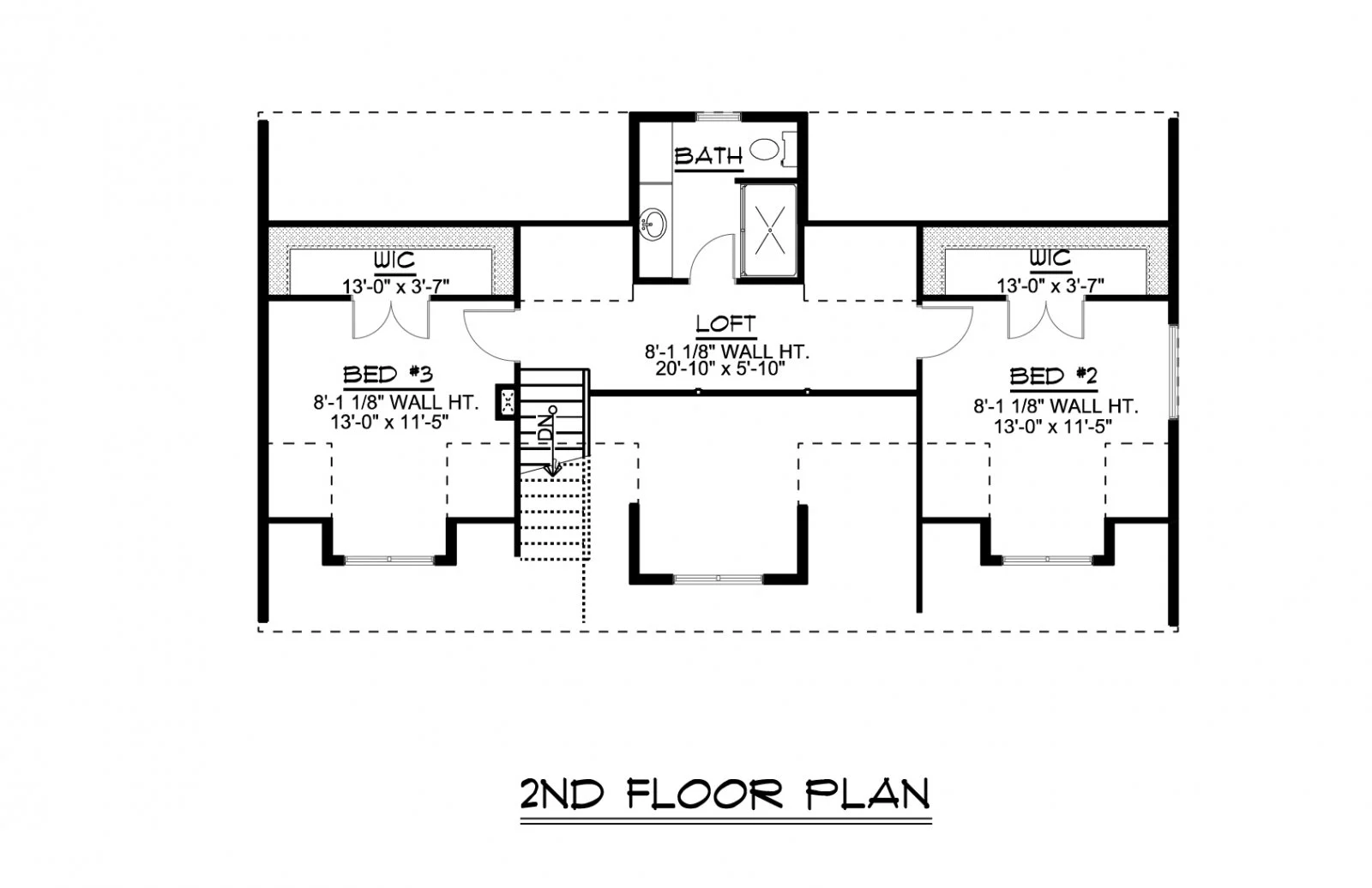 CHD-14101 Cottage House Plan – Second Floor Plan