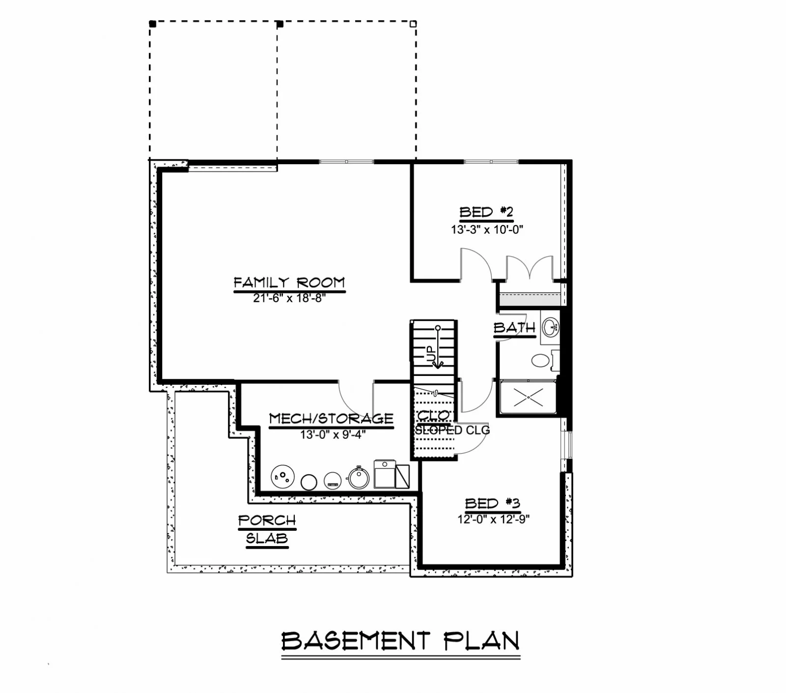 CHD-14113 Country House Plan – Basement Floor Plan