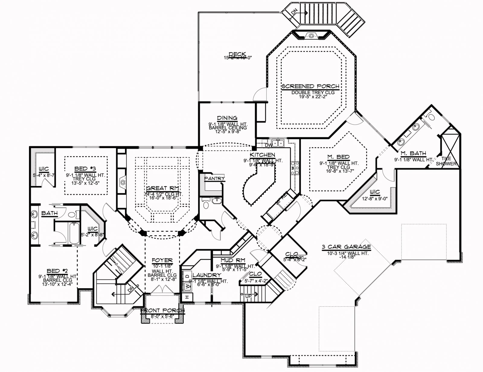 CHD-14114 Country House Plan – Main Floor Plan