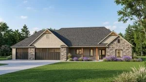 CHD-1412 Colonial House Plan – Front Elevation