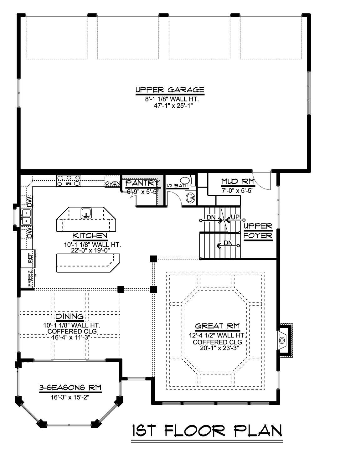 CHD-1423 Beach House Plan – First Floor Plan