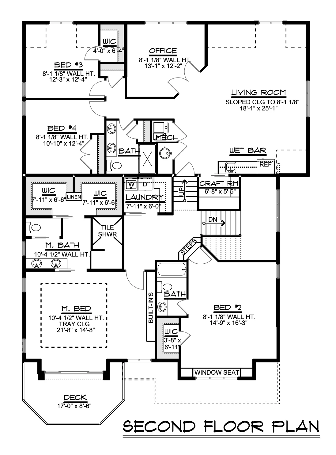 CHD-1423 Beach House Plan – Second Floor Plan