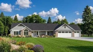 CHD-1424 Colonial House Plan – Front Elevation