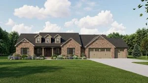 CHD-1440 Colonial House Plan – Front Elevation