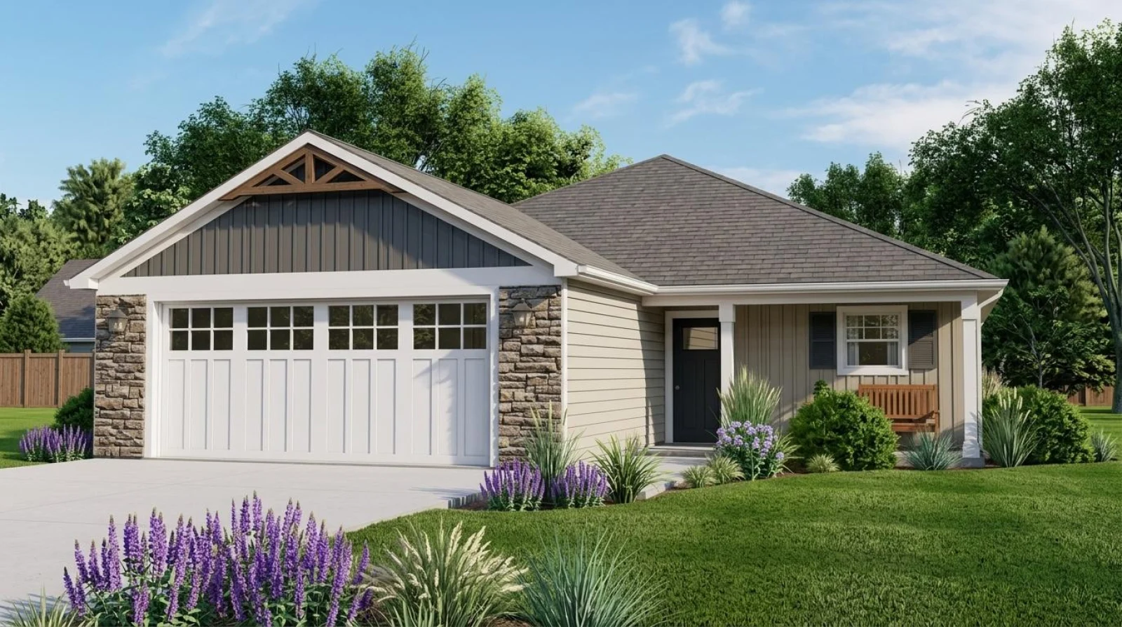 CHD-1443 Colonial House Plan – Front Elevation