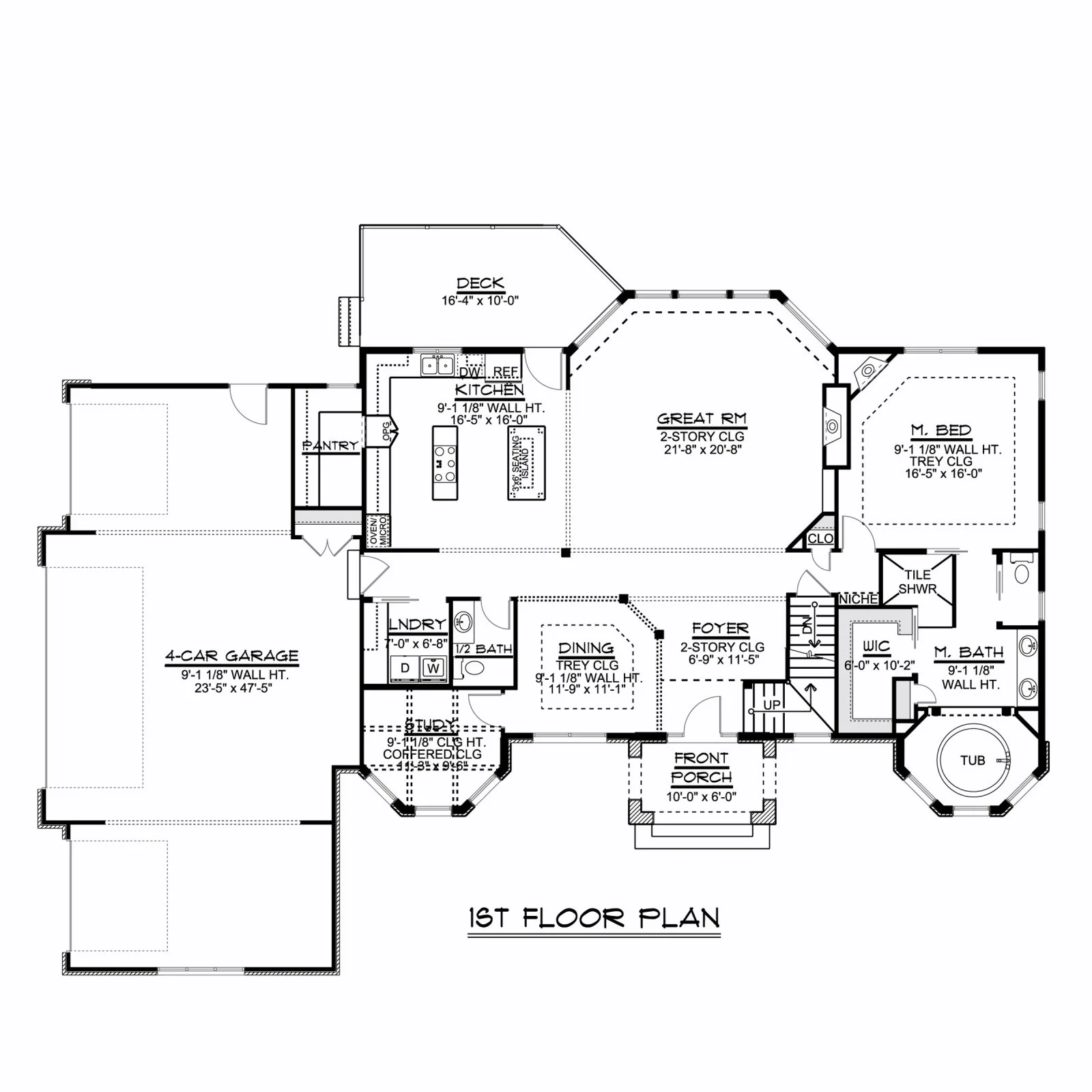 CHD-1448 European House Plan – First Floor Plan
