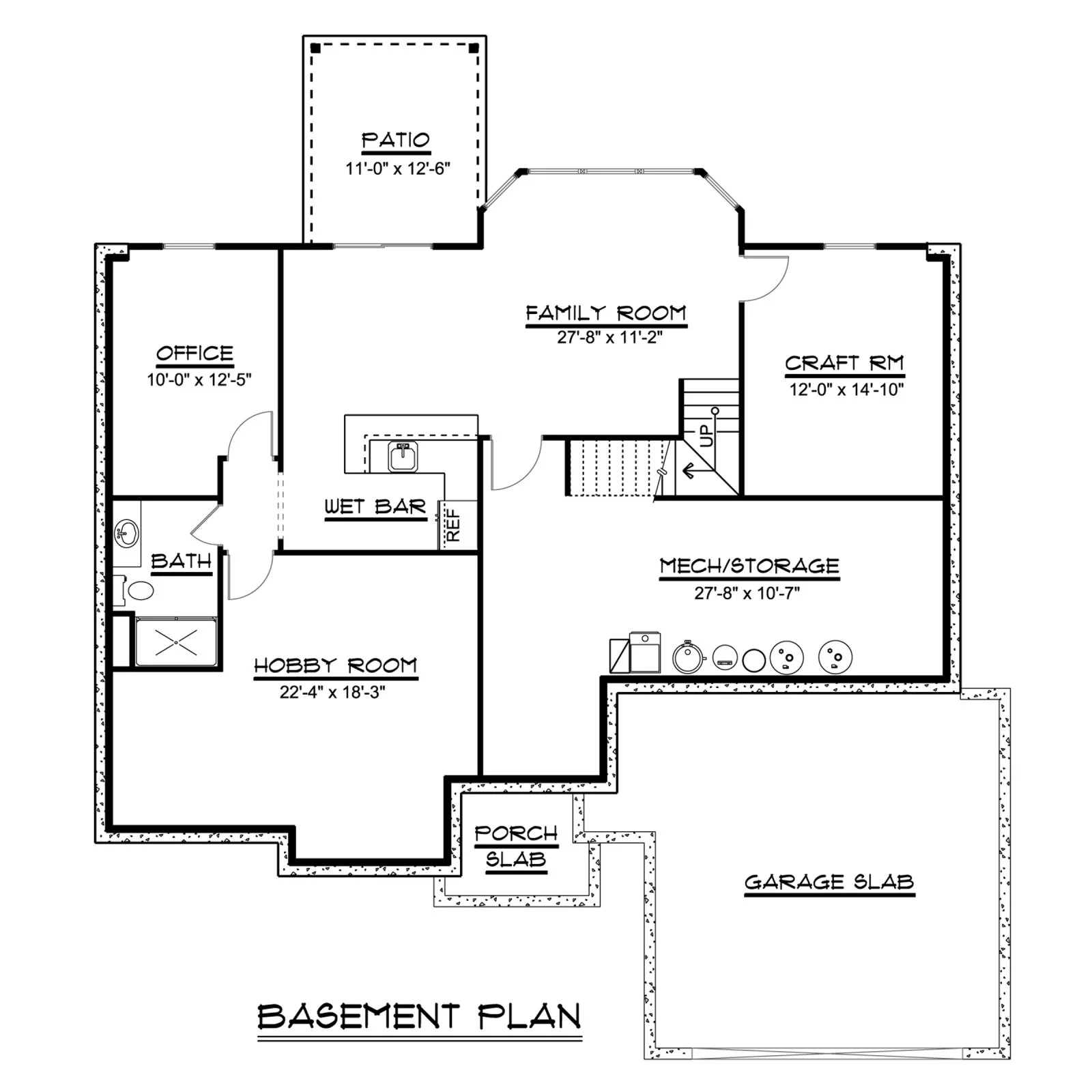 CHD-1455 Country House Plan – Basement Floor Plan