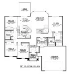 CHD-1455 Country House Plan – Main Floor Plan