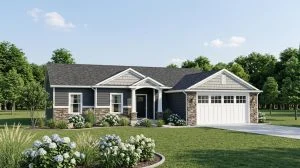 CHD-1455 Country House Plan – Front Elevation