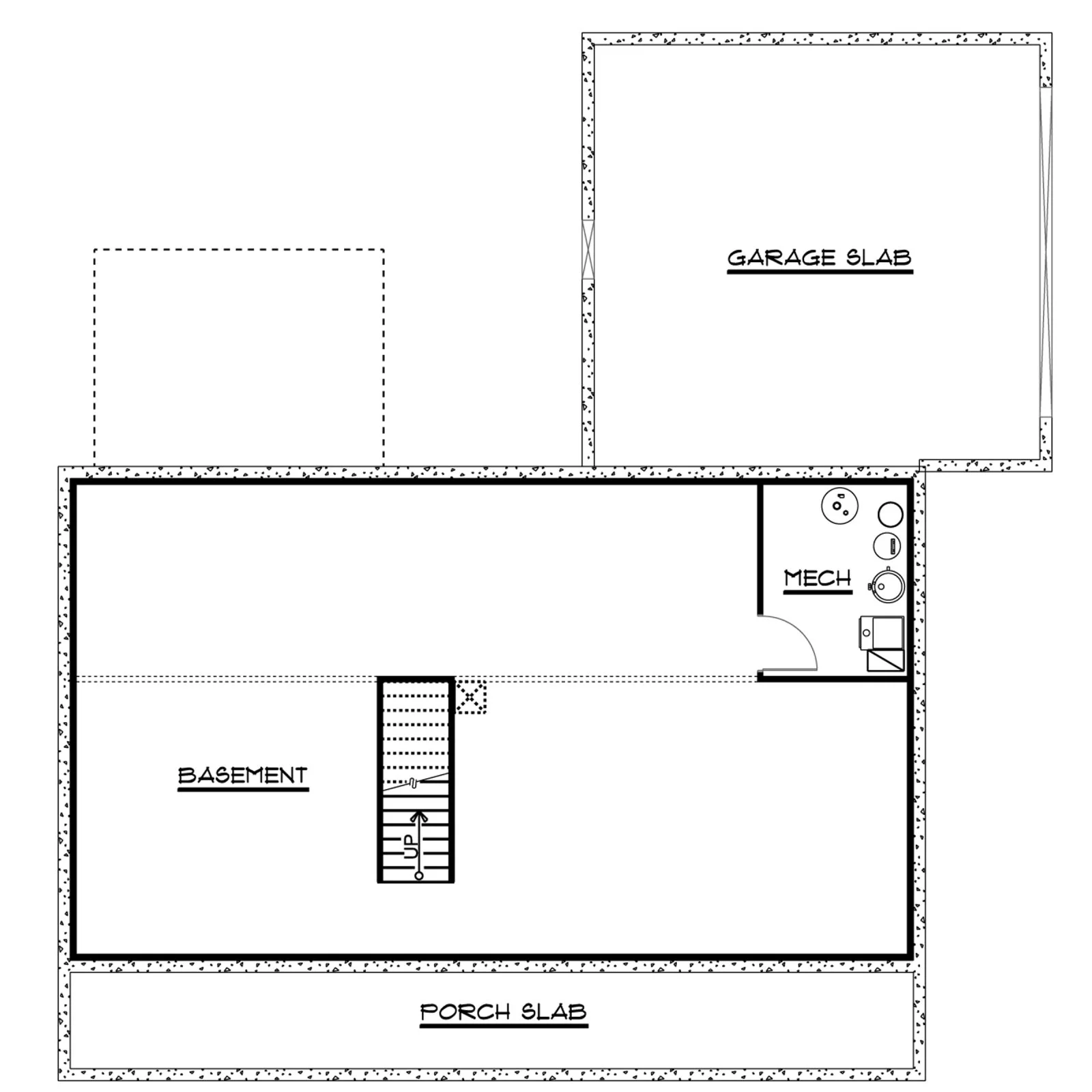 CHD-1456 Country House Plan – Basement Floor Plan
