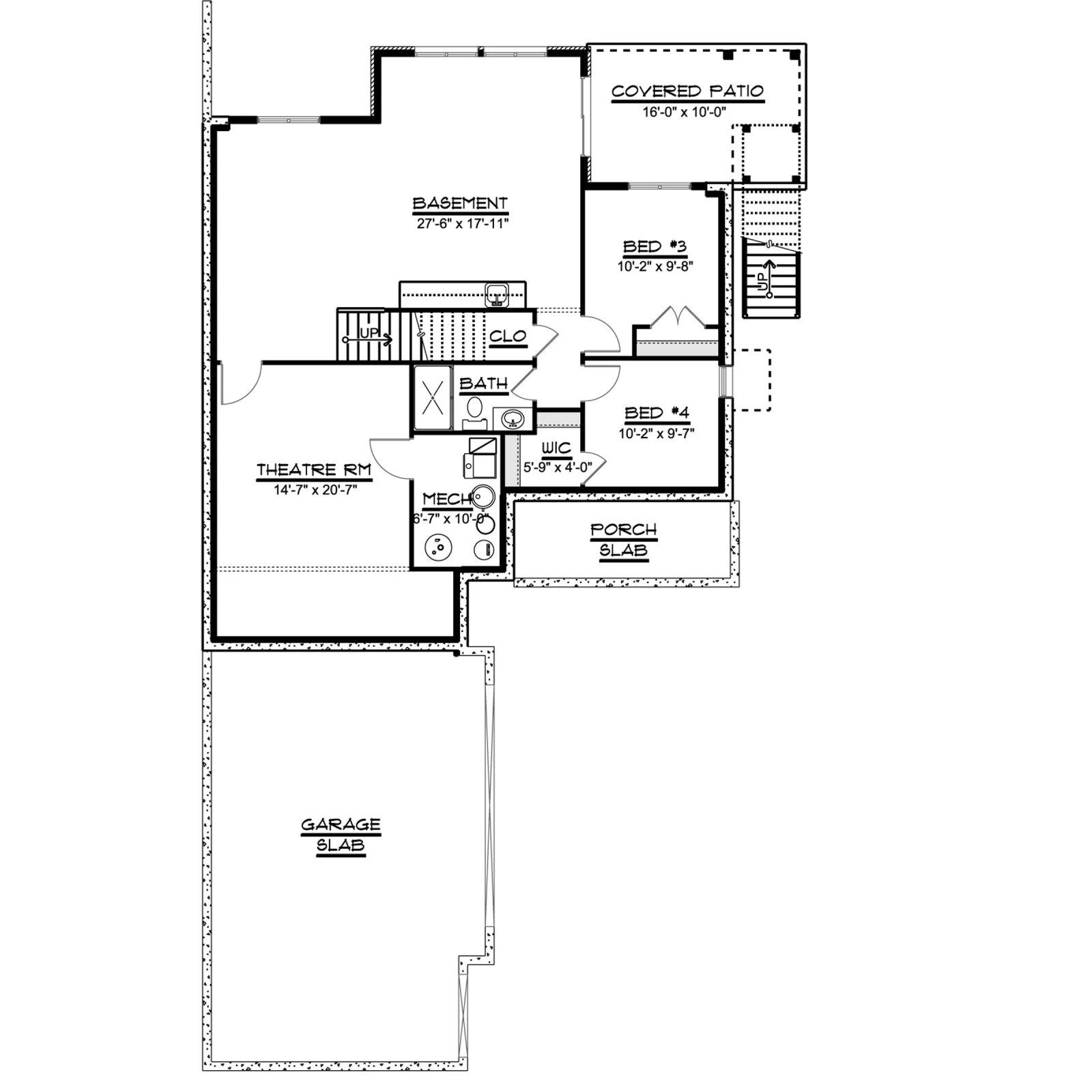 CHD-1458 Beach House Plan – Basement Floor Plan