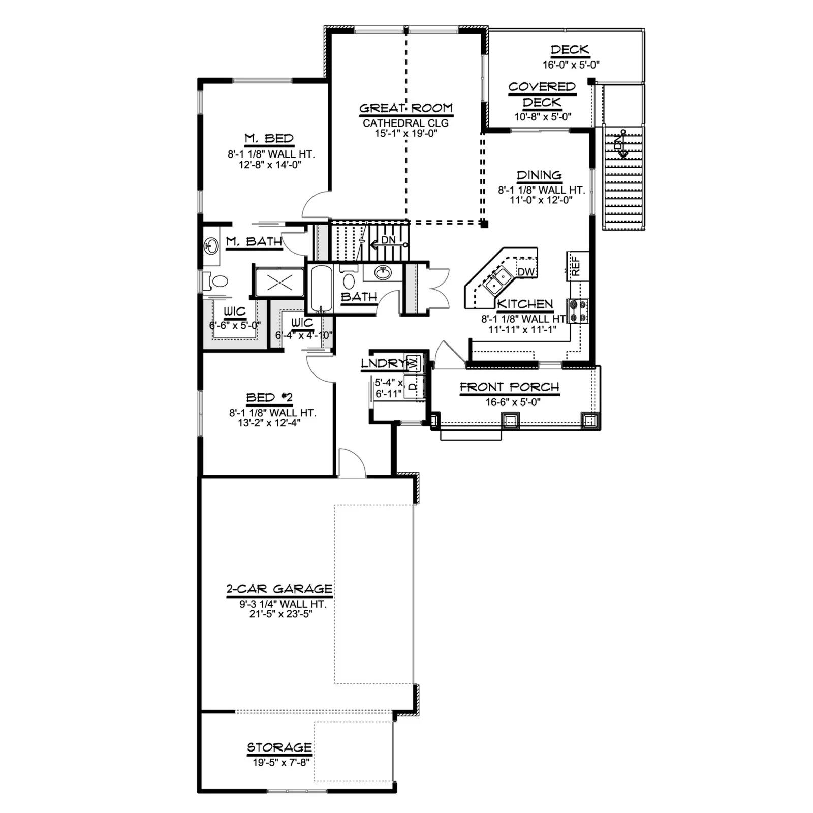 CHD-1458 Beach House Plan – Main Floor Plan
