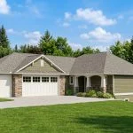 CHD-1458 Beach House Plan – Front Elevation