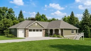 CHD-1458 Beach House Plan – Front Elevation