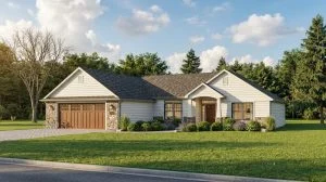 CHD-1462 Country House Plan – Front Elevation
