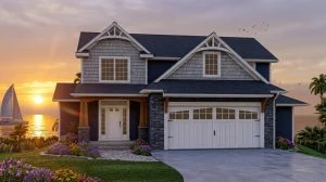 CHD-1463 Beach House Plan – Front Elevation