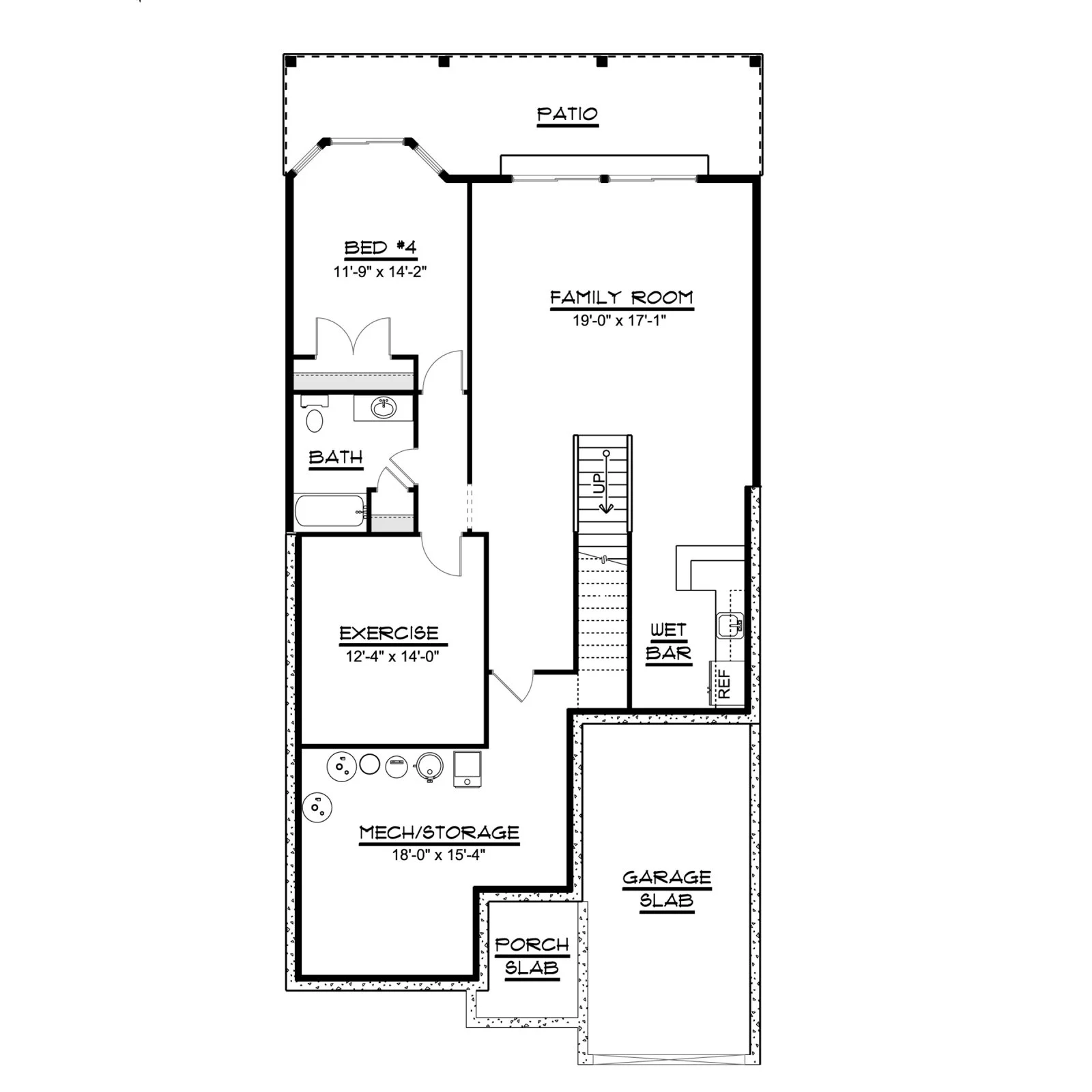 CHD-1481 Beach House Plan – Basement Floor Plan