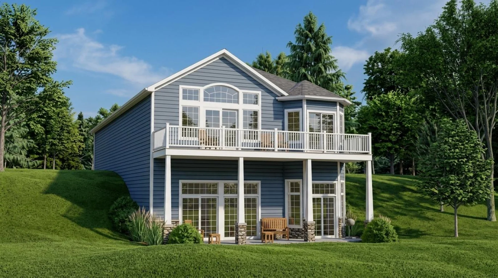 CHD-1481 Beach House Plan – Front Elevation