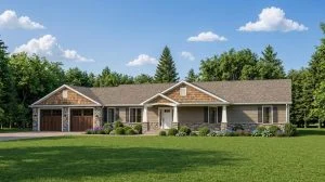 CHD-1487 Colonial House Plan – Front Elevation