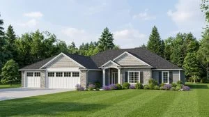 CHD-1488 Colonial House Plan – Front Elevation