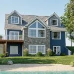 CHD-1490 Beach House Plan – Front Elevation