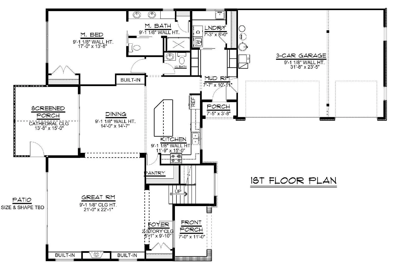 CHD-1494 Beach House Plan – First Floor Plan