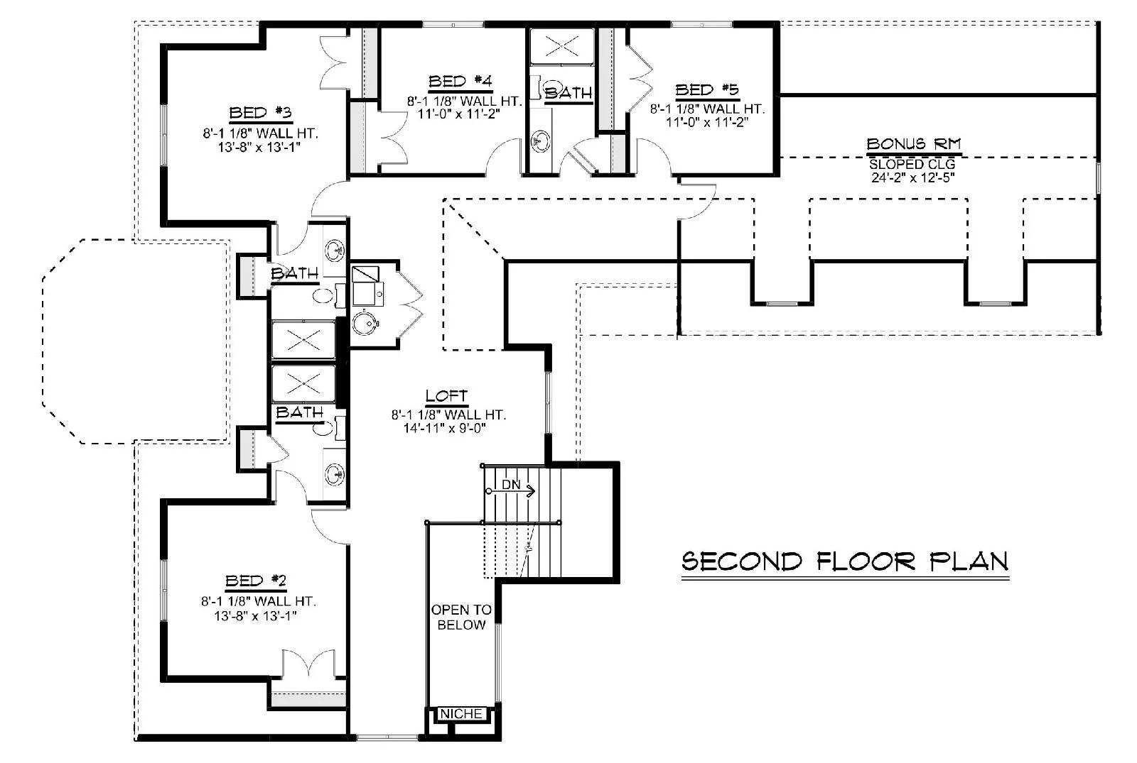 CHD-1494 Beach House Plan – Second Floor Plan
