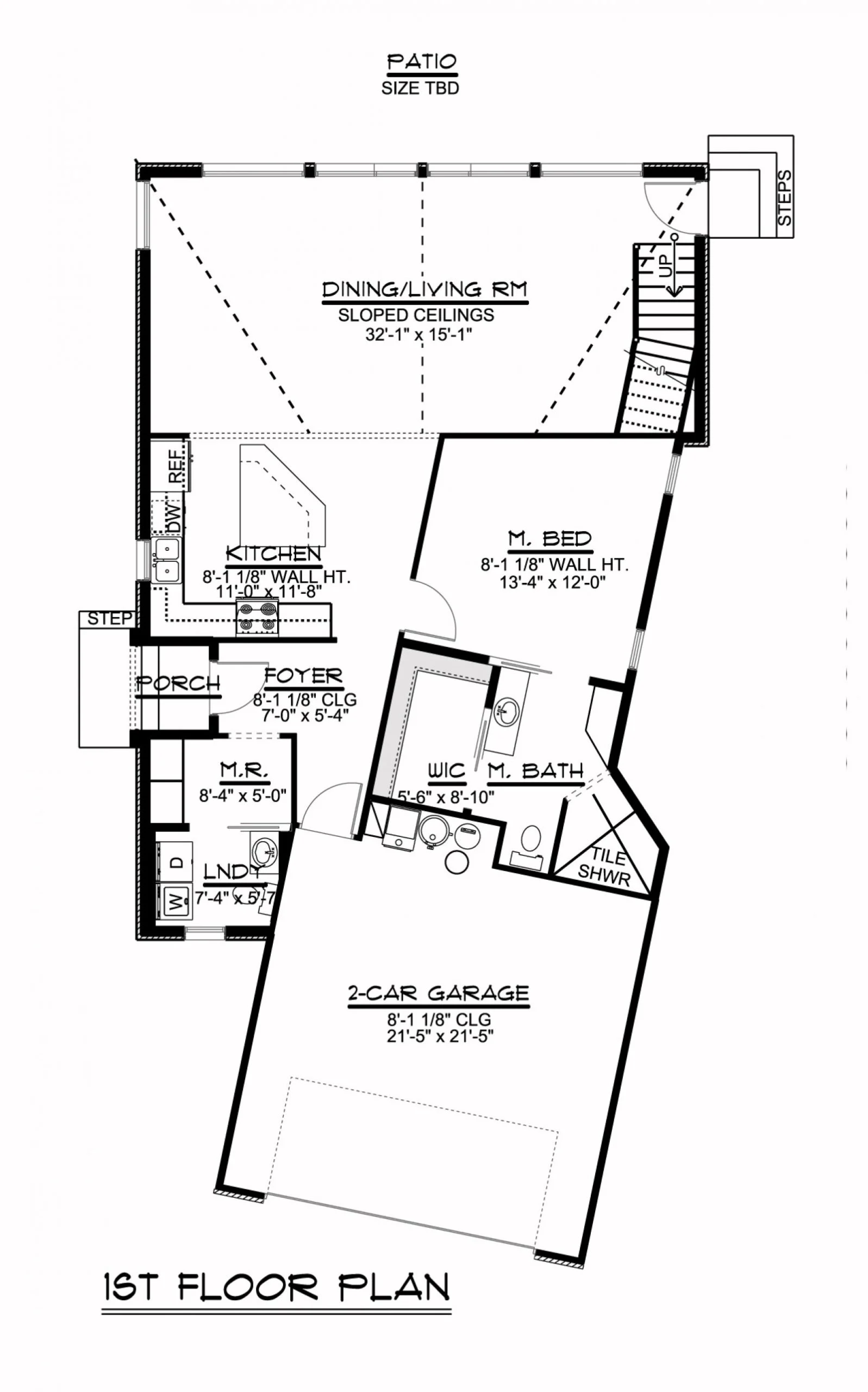 CHD-1498 Beach House Plan – First Floor Plan
