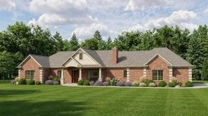 CHD-1501 Country House Plan – Front Elevation