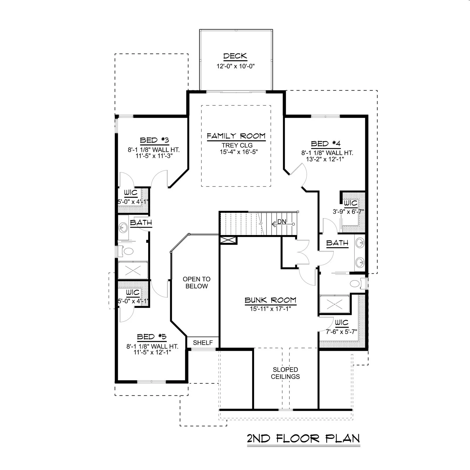 CHD-1506 Beach House Plan – Second Floor Plan