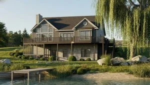 CHD-1510 Beach House Plan – Front Elevation