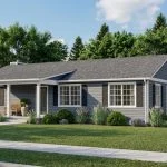 CHD-1513 Ranch House Plan – Front Elevation